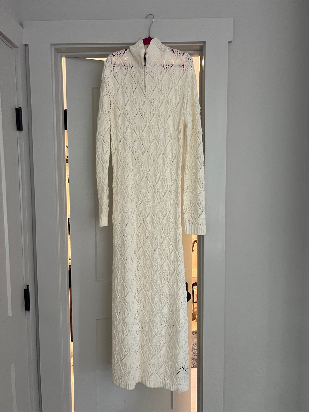 NWT Sanctuary Cream Cable Knit Sweater Maxi Dress - size L